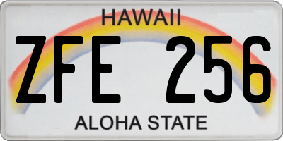 HI license plate ZFE256
