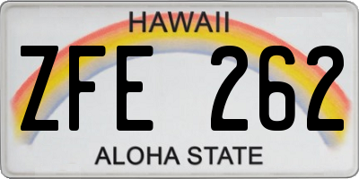 HI license plate ZFE262