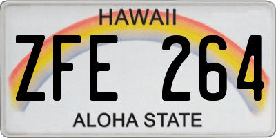 HI license plate ZFE264
