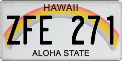 HI license plate ZFE271