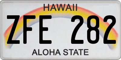 HI license plate ZFE282