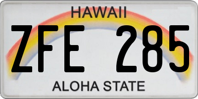 HI license plate ZFE285