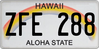 HI license plate ZFE288