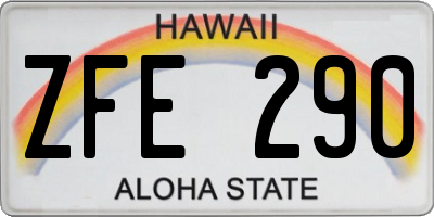 HI license plate ZFE290