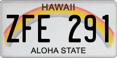 HI license plate ZFE291
