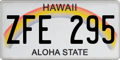 HI license plate ZFE295