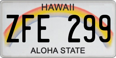 HI license plate ZFE299