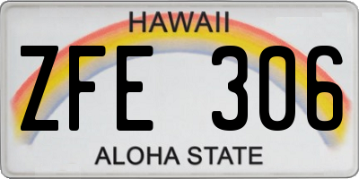 HI license plate ZFE306