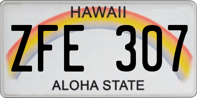 HI license plate ZFE307