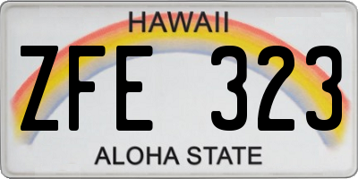 HI license plate ZFE323