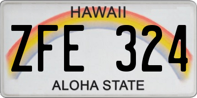 HI license plate ZFE324