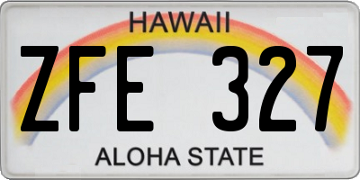 HI license plate ZFE327