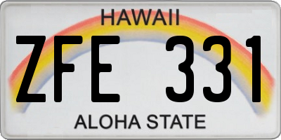 HI license plate ZFE331