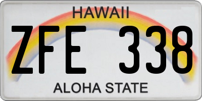 HI license plate ZFE338