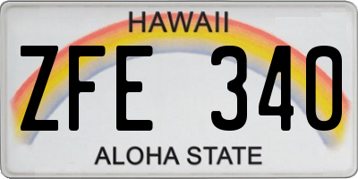 HI license plate ZFE340