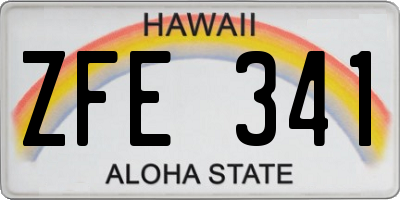 HI license plate ZFE341