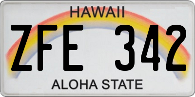 HI license plate ZFE342