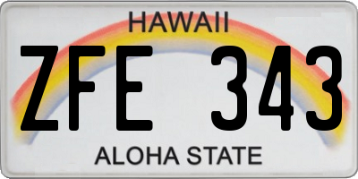HI license plate ZFE343