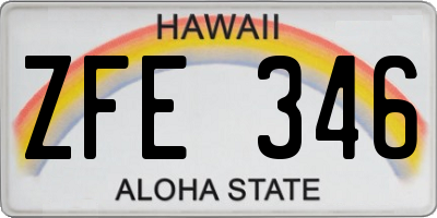 HI license plate ZFE346