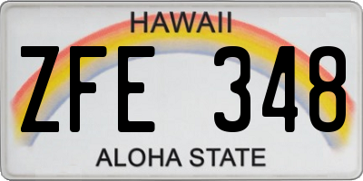 HI license plate ZFE348