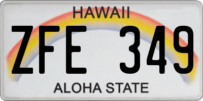 HI license plate ZFE349