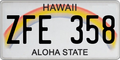 HI license plate ZFE358