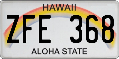 HI license plate ZFE368