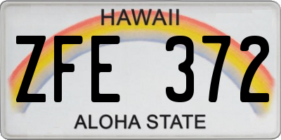 HI license plate ZFE372