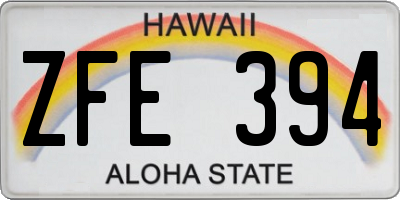 HI license plate ZFE394
