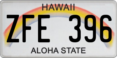 HI license plate ZFE396