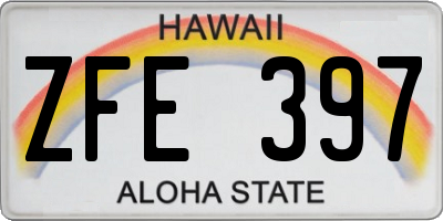 HI license plate ZFE397