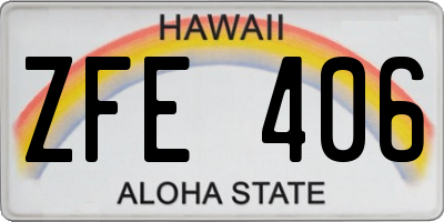 HI license plate ZFE406