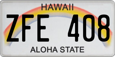 HI license plate ZFE408