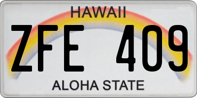 HI license plate ZFE409
