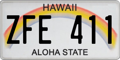 HI license plate ZFE411
