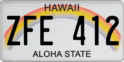HI license plate ZFE412