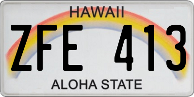 HI license plate ZFE413