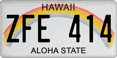 HI license plate ZFE414