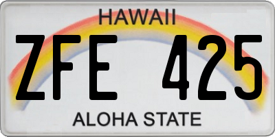 HI license plate ZFE425