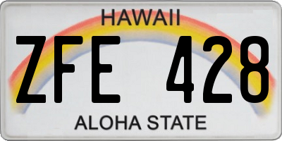 HI license plate ZFE428