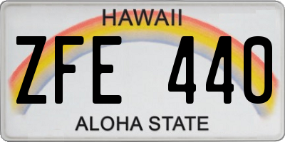HI license plate ZFE440