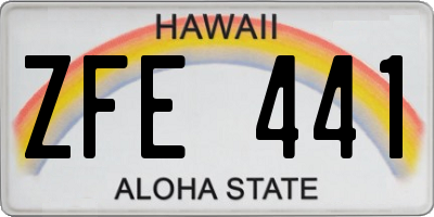 HI license plate ZFE441