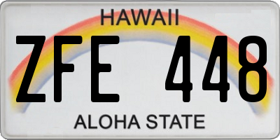 HI license plate ZFE448
