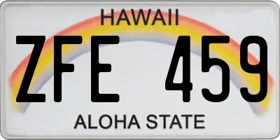 HI license plate ZFE459