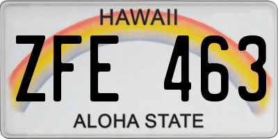 HI license plate ZFE463