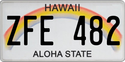 HI license plate ZFE482