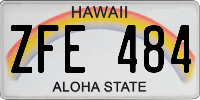 HI license plate ZFE484