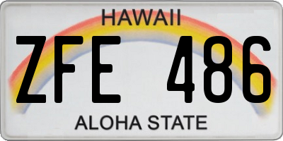HI license plate ZFE486