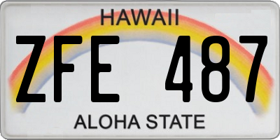 HI license plate ZFE487