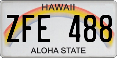HI license plate ZFE488